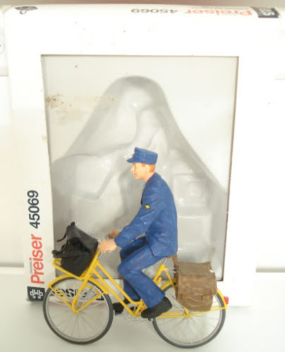 Preiser 45069 G Postman on Bicycle Figure
