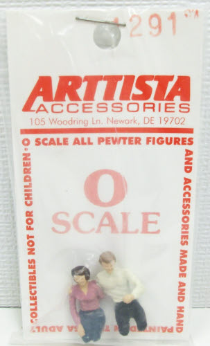 Arttista 1291 O Scale Driving Couple Pewter Hand Painted Figure