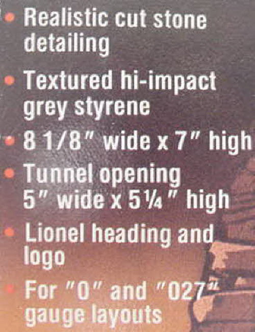 Lionel 6-2113 Tunnel Portals