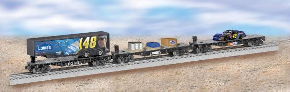 Lionel 6-11010 O Nascar Johnson Expansion Pack with Picture Trailer