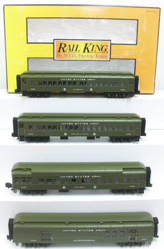 MTH 30-69046 O U.S. Army 60' Madison Passenger Car Set (Set of 4)