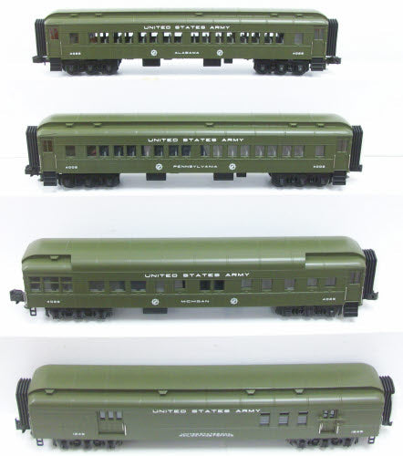 MTH 30-69046 O U.S. Army 60' Madison Passenger Car Set (Set of 4)