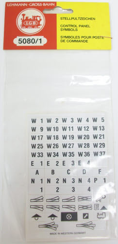 LGB 5080/1 G Scale Control Panel Symbols Decal