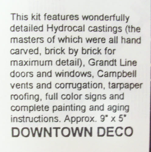 Downtown Deco DD-1002 HO Addams Ave. Part 2 Limited Run Building Kit