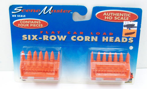 Life Like 1661 HO Six-Row Corn Heads Flatcar Load
