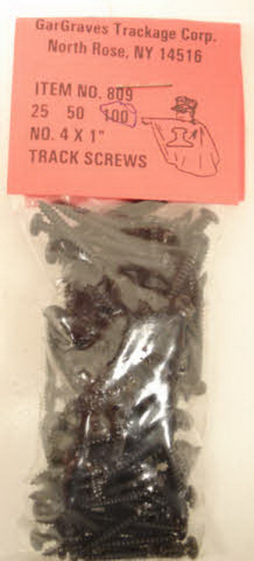 Gargraves 809-1 #4 X 1" Black Phillips Pan Head Track Screws (Pack of 100)