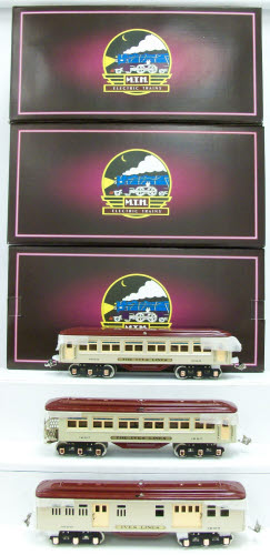 MTH 10-8046 O #1616 Beige/Maroon Passenger Car Set (Set of 3)
