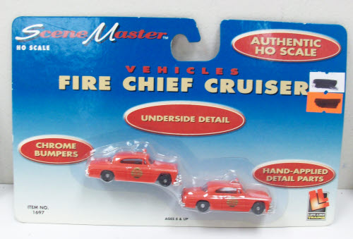 Life Like 1697 HO Scenemaster Fire Chief Cruiser (Pack of 2)