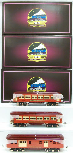 MTH 10-8048 O #1616 Red/Maroon Passenger Car Set (Set of 3)