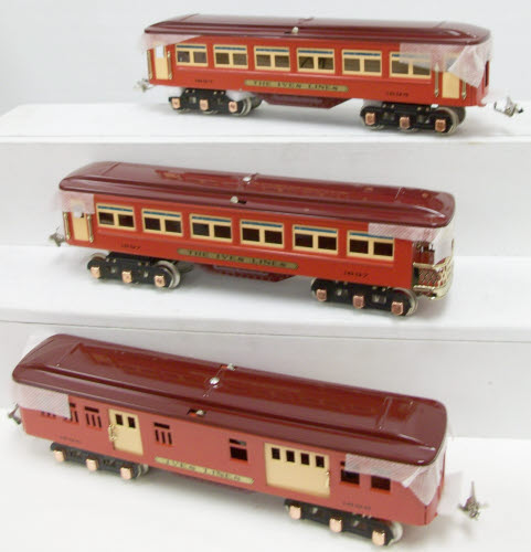 MTH 10-8048 O #1616 Red/Maroon Passenger Car Set (Set of 3)
