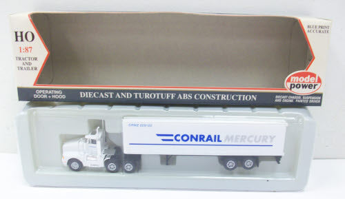 Model Power 15004 1:87 HO Conrail Short Tractor w/Box Trailer