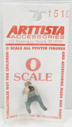 Arttista 1519 Stooping Railfan w/Camera Pewter Figure