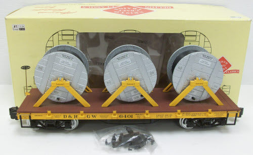 Aristo-Craft 86401 D&RGW Flatcar w/ Cable Reel Load