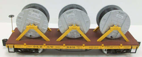 Aristo-Craft 86401 D&RGW Flatcar w/ Cable Reel Load