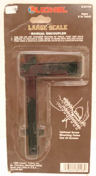 Lionel 8-82108 G Scale Manual Uncoupler