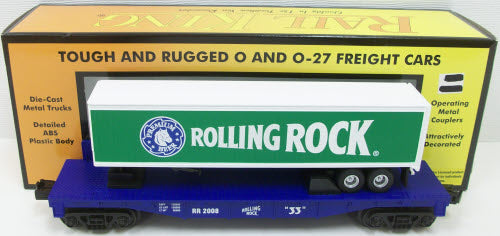 MTH 30-76277 Rolling Rock Flat Car w/ Trailer