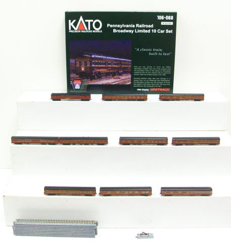 Kato 106-068 N Scale Pennsylvania Broadway Limited 10-Car Passenger Set