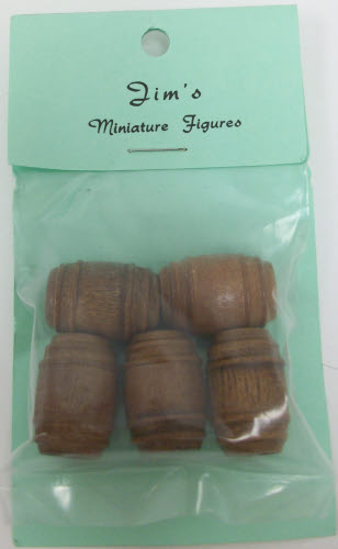 Jim's O-Scale Wooden Barrels (Set of 5)