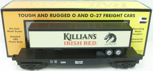 MTH 30-76276 O Gauge Killians Irish Red Flatcar w/Trailer
