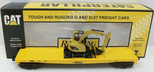 MTH 30-76299 OCaterpillar Flat Car w/CAT CR Hydraulic Excavator Load V2 #308C