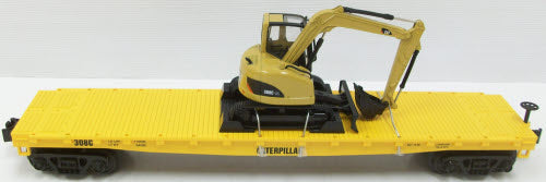 MTH 30-76299 OCaterpillar Flat Car w/CAT CR Hydraulic Excavator Load V2 #308C