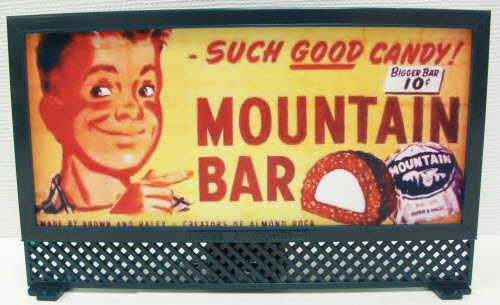T&C 2602-89 MountainBar Candy OScale Lighted Billboard