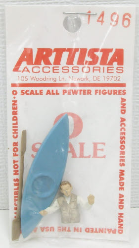 Arttista 1496 Kayak with Man O Scale Pewter Figure