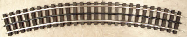 Gargraves WT-63-101 3 Rail Phantom Tinplate 63" Curve Wood Tie Sectional Track