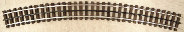 Gargraves WT-80-101 3-Rail Phantom Tinplate 80" Curve Wood Tie Track