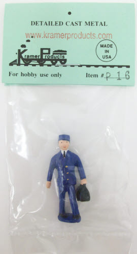 Kramer P16 O-Scale Standing Railroad Figure w/Sachel