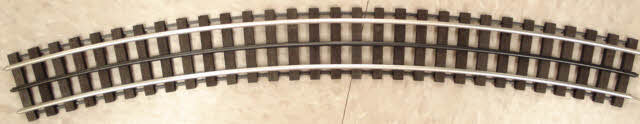 Gargraves WT-72-101 3 Rail Phantom Tinplate 72" Curve Wood Tie Sectional Track