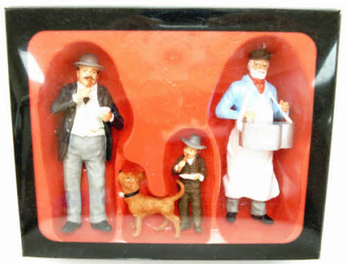 Preiser 45059 G Man Selling Sausages to Clients Figures (Set of 4)