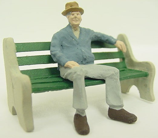 Arttista 1237 O Man W/Hat Sitting Pewter Hand Painted Figure