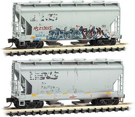 Micro-Trains 09244460 N Norfolk Southern 2 Bay Covered Hopper Car (Set of 2)