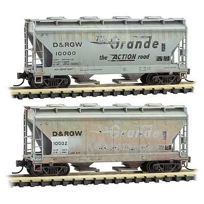 Micro-Trains 99305590 N D&RGW 2 Bay Covered Hopper (Set of 2)