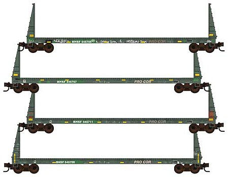Micro-Trains 99405282 Z BNSF/Ex-Procor Weathered 61' Bulk Flat Car (Pack of 4)