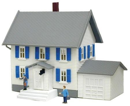 Model Power 2554 N Sinatra's House Built Up Lighted W/2 Figures Hand Painted