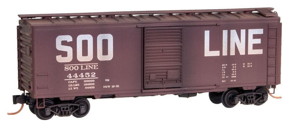 Micro-Trains 02044900 N Scale Weathered Soo Line 40' Standard Boxcar #44452