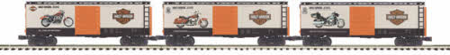 MTH 20-90313 O Harley-Davidson Premier Box Car Set (Set of 3)