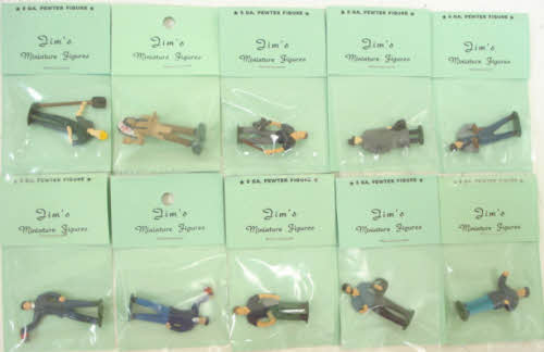 O Scale 10 Pewter Hand Painted Figures for Train Layout