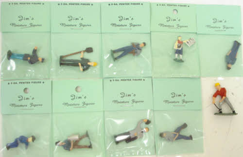 O Scale 10 Pewter Hand Painted Figures for Train Layout