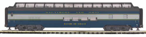 MTH 20-67097 B&O 70' ABS Full Vista Dome Pass. Car