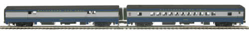 MTH 20-69097 O B&O 70' Streamlined Baggage/Coach Passenger Set (Set of 2)