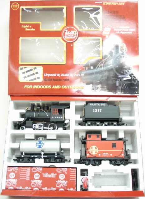LGB 72423 Santa Fe G Gauge Steam Freight Starter Train Set with Light and Smoke