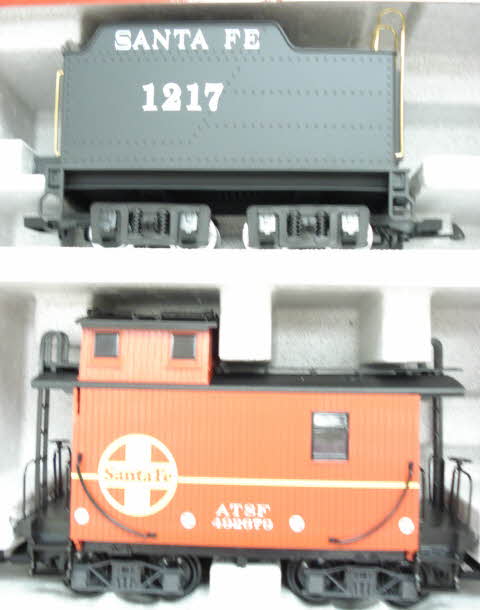 LGB 72423 Santa Fe G Gauge Steam Freight Starter Train Set with Light and Smoke