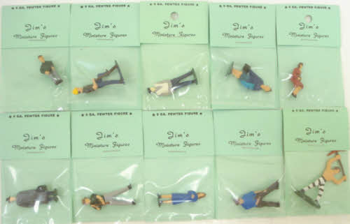 O Scale 10 Pewter Hand Painted Figures for Train Layout