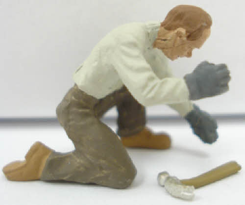 Arttista 1364 O Man Stooping W/Hammer Pewter Figure Hand Painted Colors May Vary