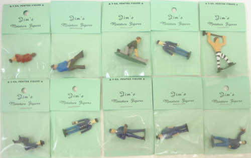 O Scale 10 Pewter Hand Painted Figures for Train Layout