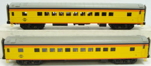 MTH 20-69098 O Chessie 70' Streamlined Baggage/Coach Passenger Set (Set of 2)