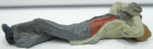 Arttista 1114 O Scale Hobo Lying On Log Pewter Figure Hand Painted